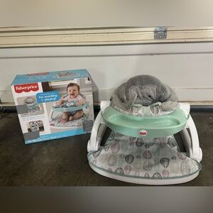 Fisher-Price Mint Green Baby Seat with Monkey Design